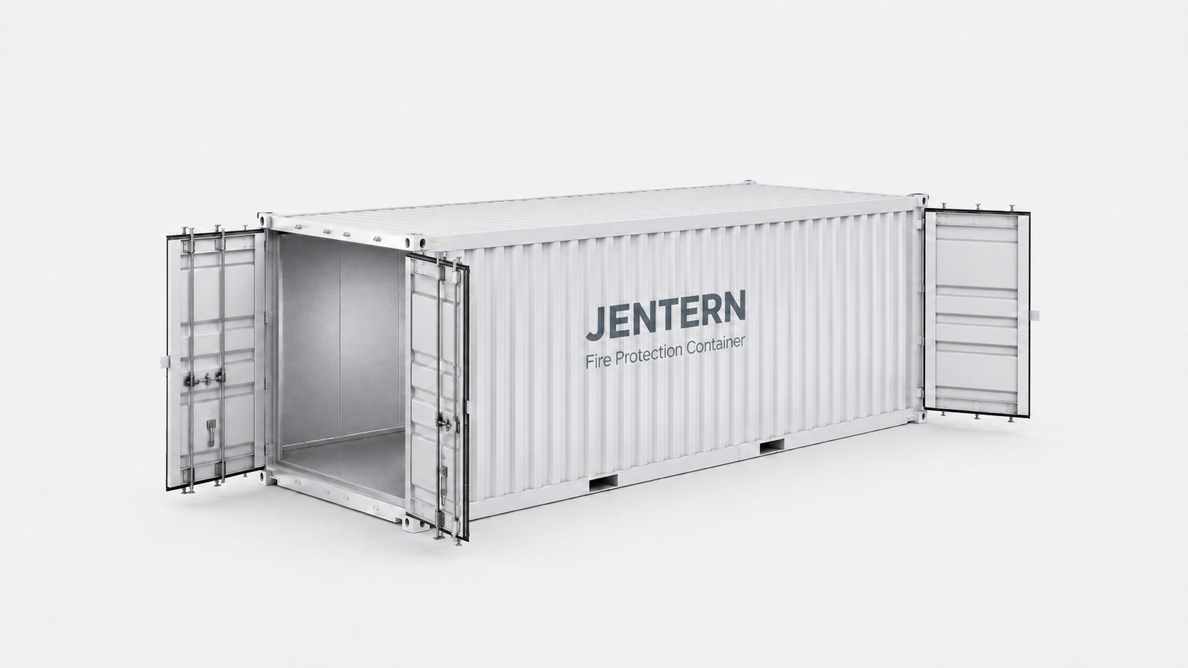 JENTERN 儲能設備及危險物品防火防爆貨櫃雙端開口式 3D 示意圖
